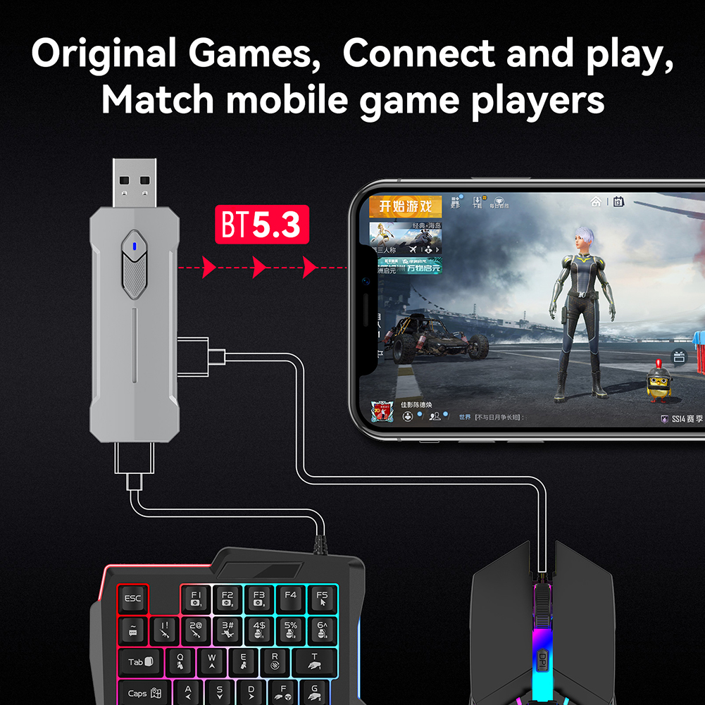 5 in 1 Mobile Game Converter K - Gaming Keyboard And Mouse Converter For Mobile บทวิจารณ์และราคา