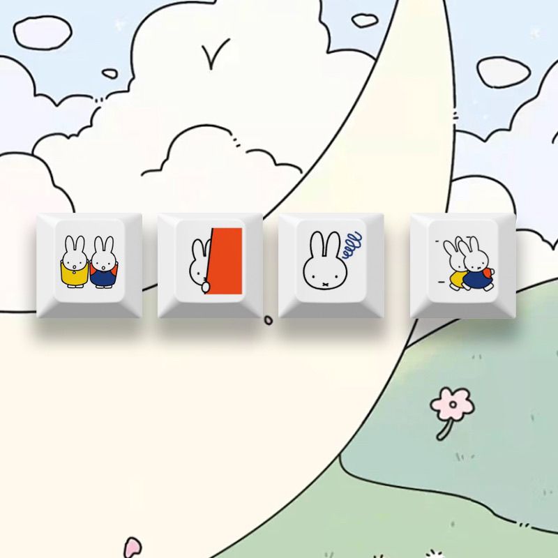 New Miffy rabbit cartoon cute  - Gaming Keyboard Mechanical บทวิจารณ์และราคา