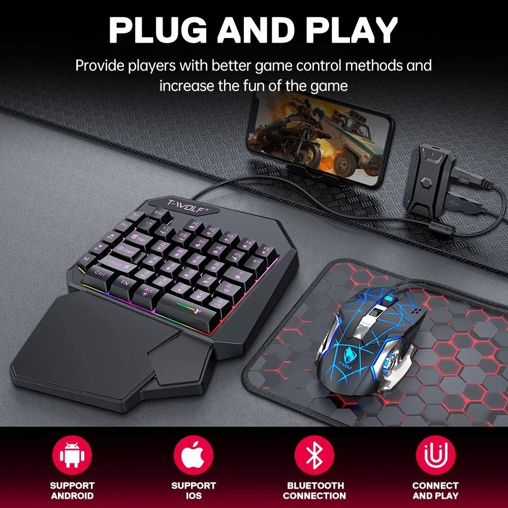 5 in 1 RGB Gaming Keyboard Mou - Gaming Keyboard 1 Hand บทวิจารณ์และราคา