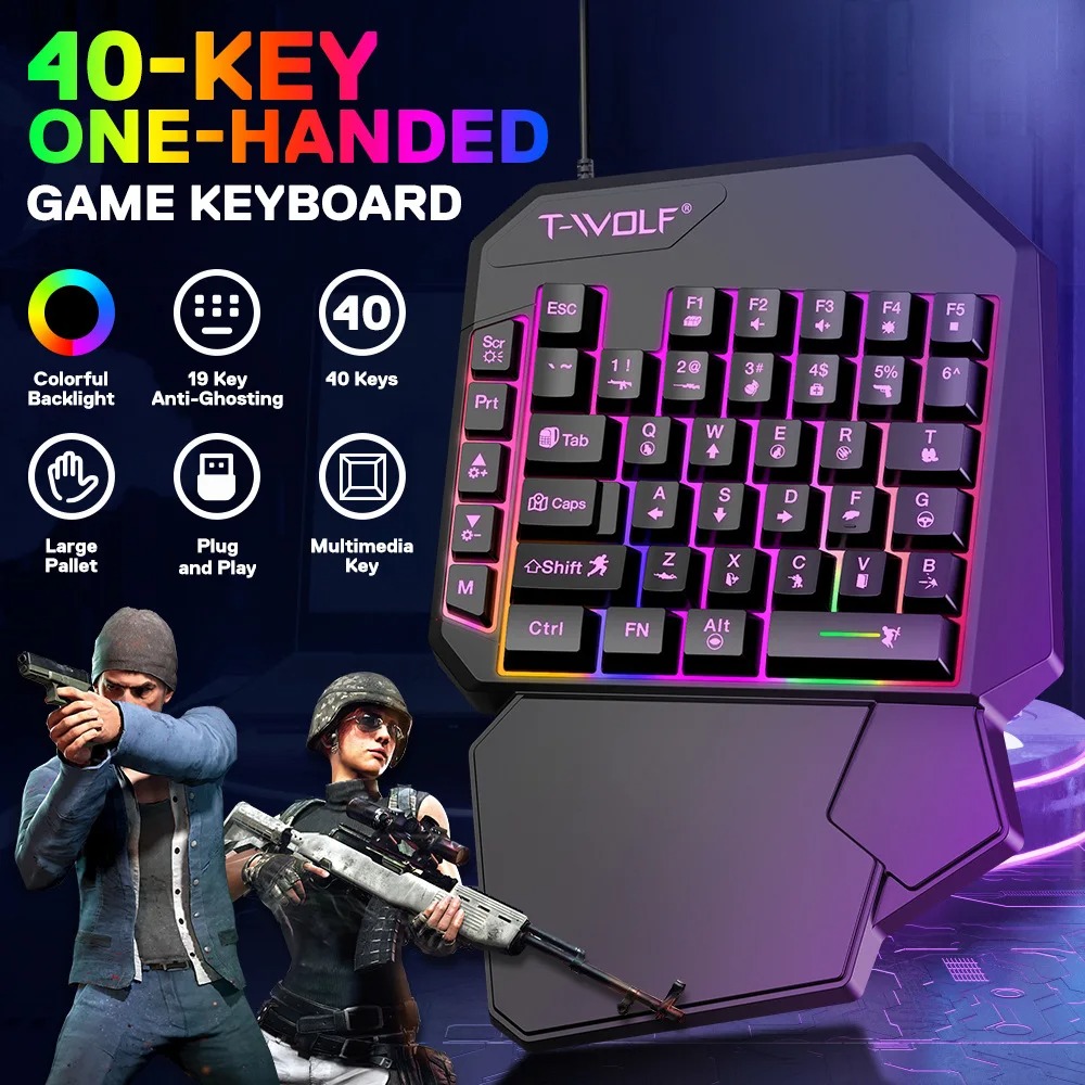 5 in 1 RGB Gaming Keyboard Mou - Gaming Keyboard 1 Hand บทวิจารณ์และราคา