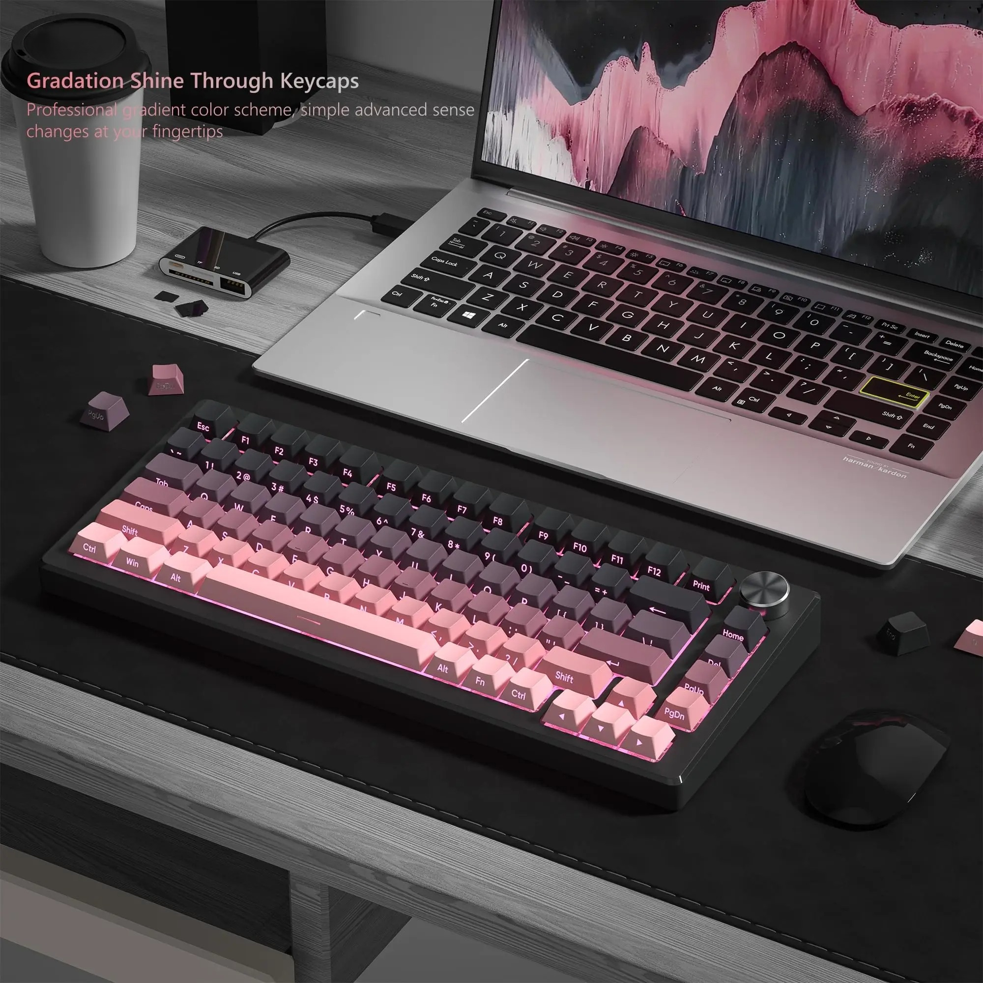 136 Key Black and Pink Print B - Keyboard Gaming Black บทวิจารณ์และราคา