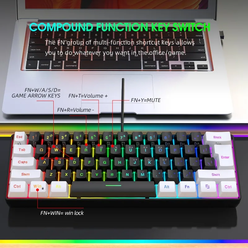 Keyboard and Mouse 60% Compute - Gaming Keyboard Mouse Combo บทวิจารณ์และราคา