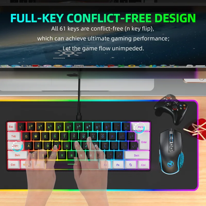 Keyboard and Mouse 60% Compute - Gaming Keyboard Mouse Combo บทวิจารณ์และราคา