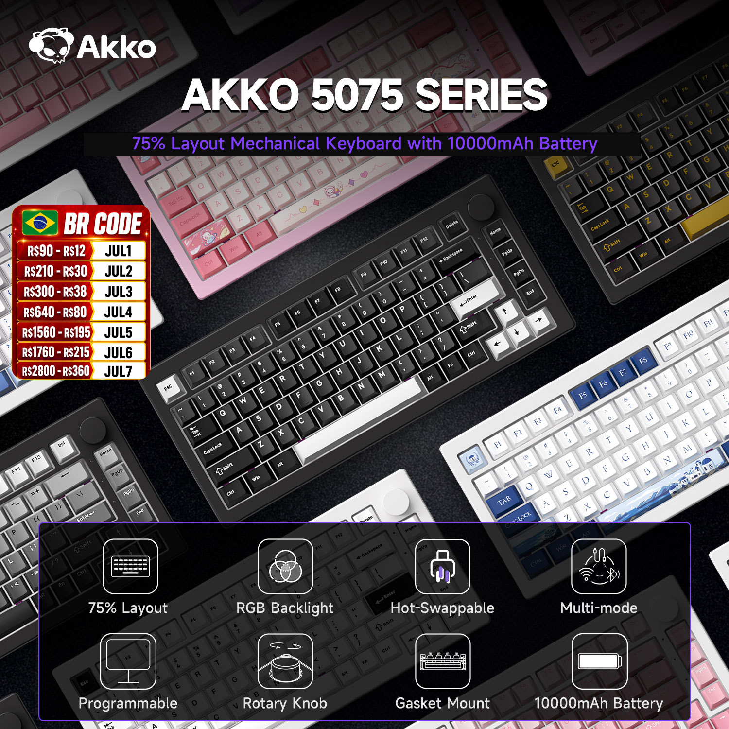 Akko 5075 V3 75% Mechanical Ke - Gaming Keyboard Mini Mechanical บทวิจารณ์และราคา