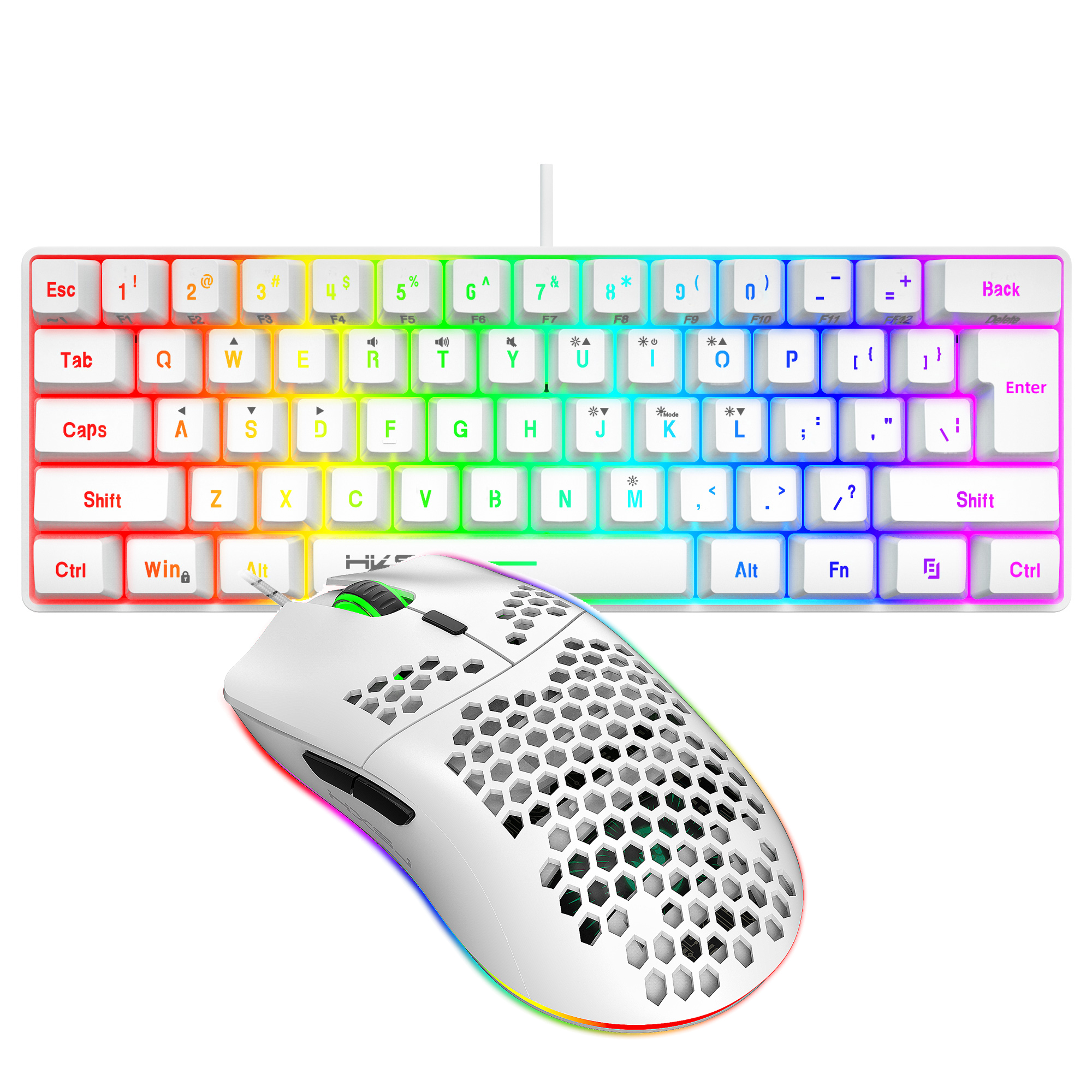 Hot selling HXSJ 61 keys V700  - Gaming Keyboard Mouse Combo บทวิจารณ์และราคา