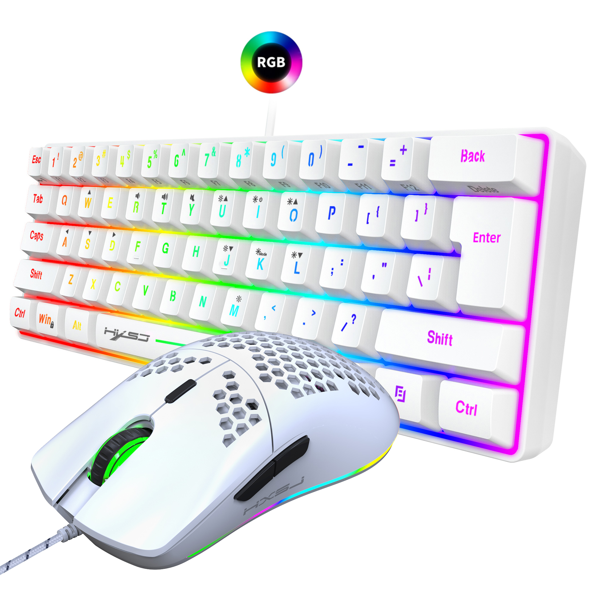 Hot selling HXSJ 61 keys V700  - Gaming Keyboard Mouse Combo บทวิจารณ์และราคา