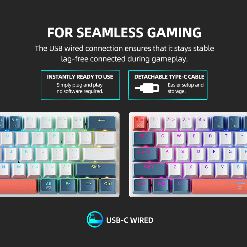 K500-B61 Machenike Mini Mechan - Gaming Keyboard Blue Switches บทวิจารณ์และราคา