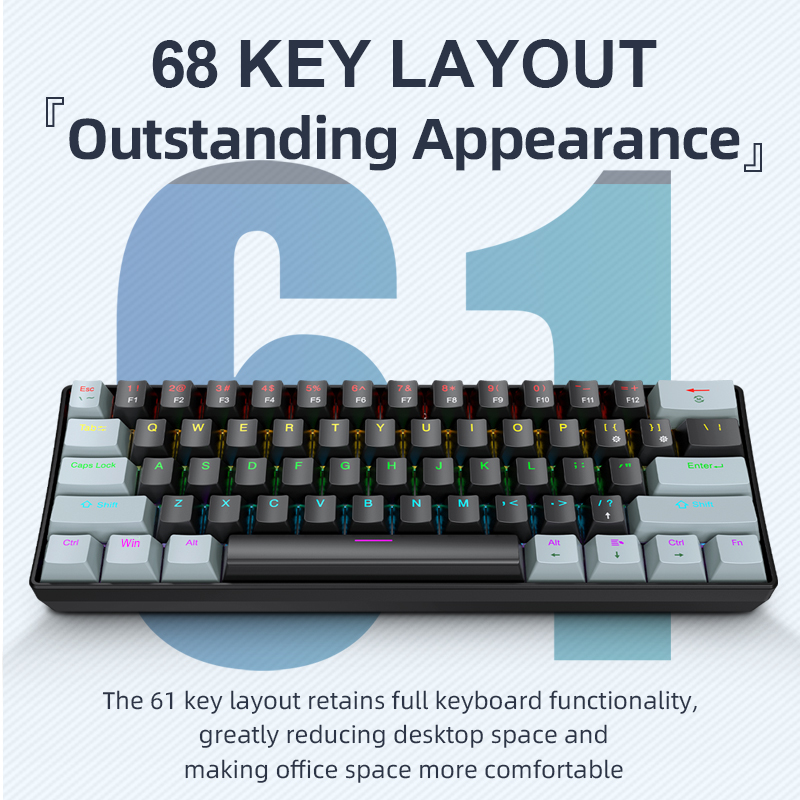 APAYADO K61 Mini Mechanical Ke - Gaming Keyboard Blue Switches บทวิจารณ์และราคา