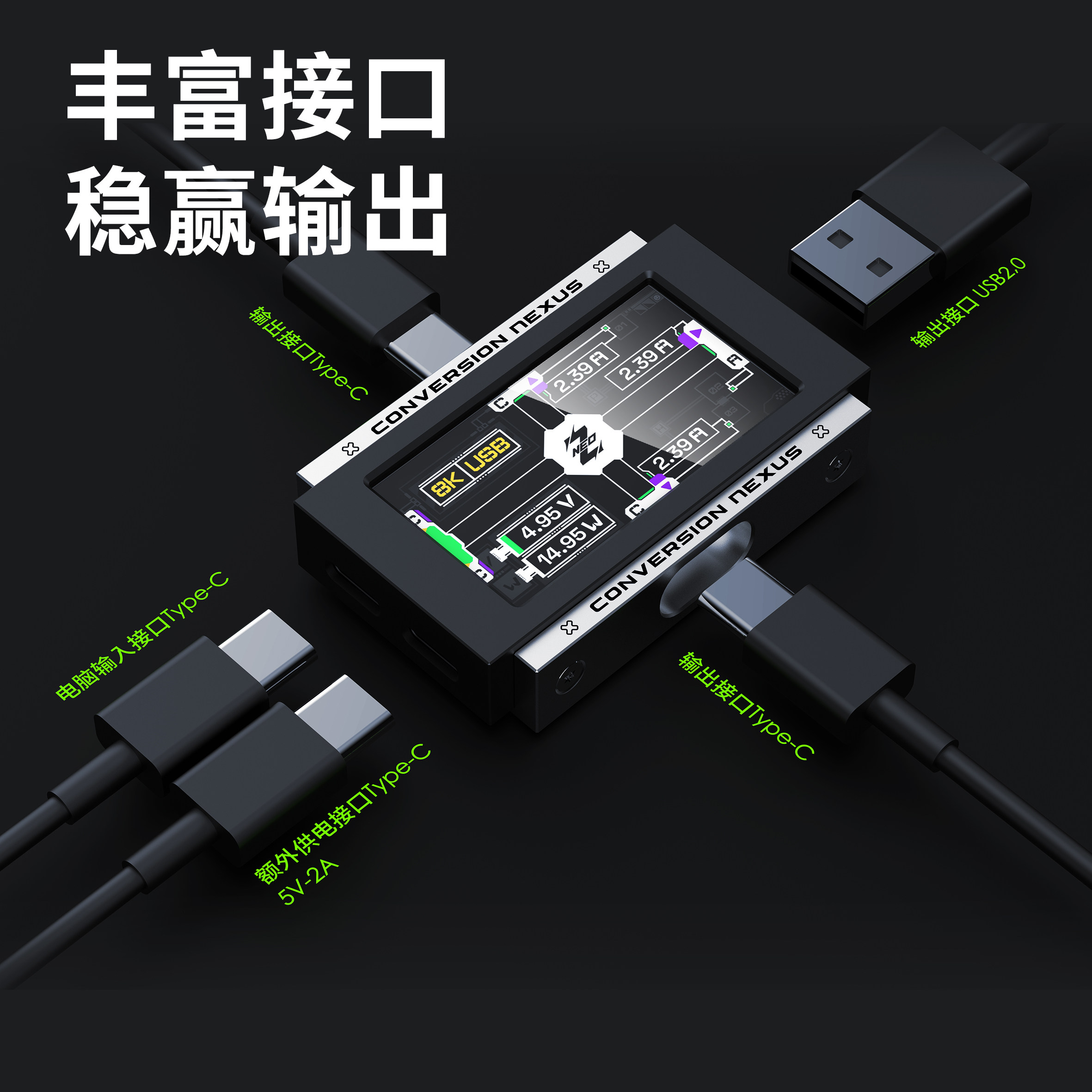 2-in-3-out Gaming USB Hub Inde - Gaming Keyboard Splitter บทวิจารณ์และราคา
