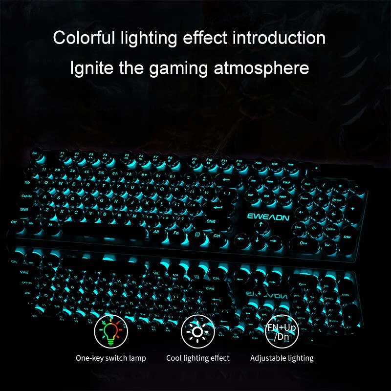Retro Punk Mechanical Feel Key - Gaming Keyboard Mechanical บทวิจารณ์และราคา