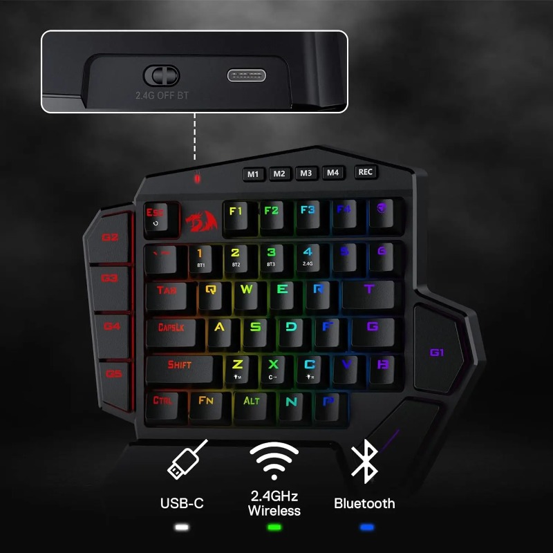 New Redragon K585 PRO Wireless - Gaming Keyboard 1 Hand บทวิจารณ์และราคา