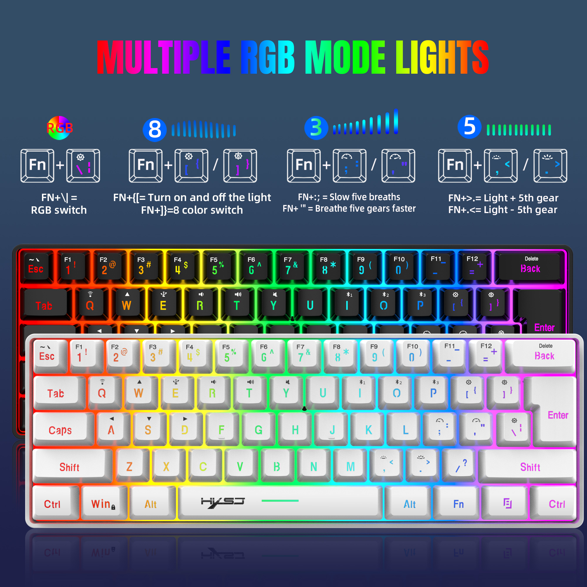 HXSJ L500 Tri mode wired wirel - Gaming Keyboard Bundle บทวิจารณ์และราคา
