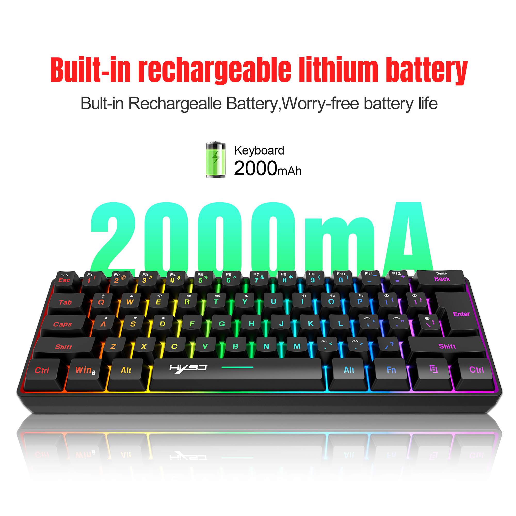 HXSJ L500 Tri mode wired wirel - Gaming Keyboard Bundle บทวิจารณ์และราคา
