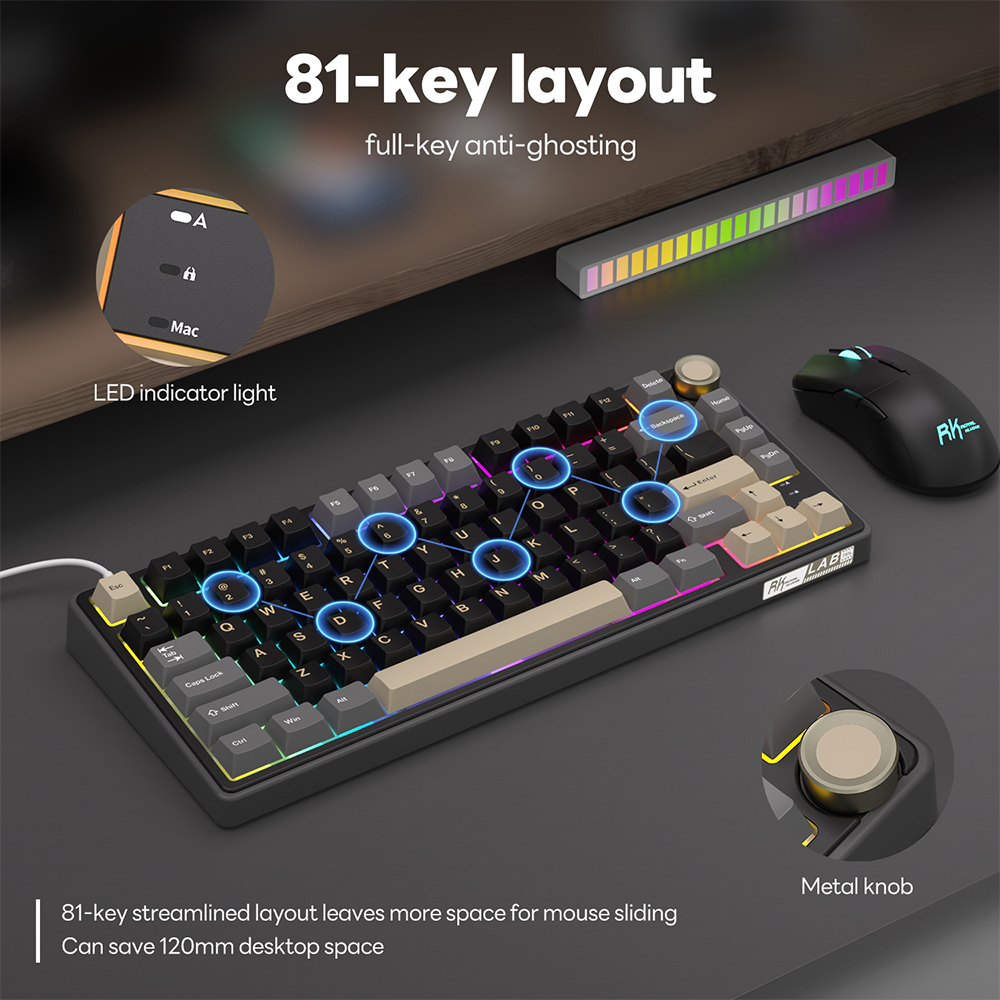Royal Kludge RK R75 Wired Gami - Gaming Keyboard Bundle บทวิจารณ์และราคา