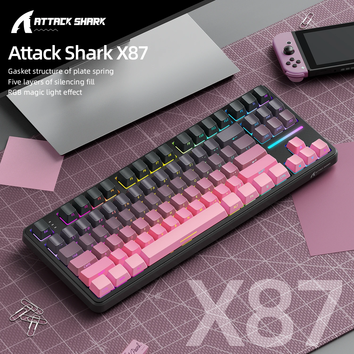 Attack Shark X87 Macro Drive G - Gaming Keyboard Mechanical บทวิจารณ์และราคา