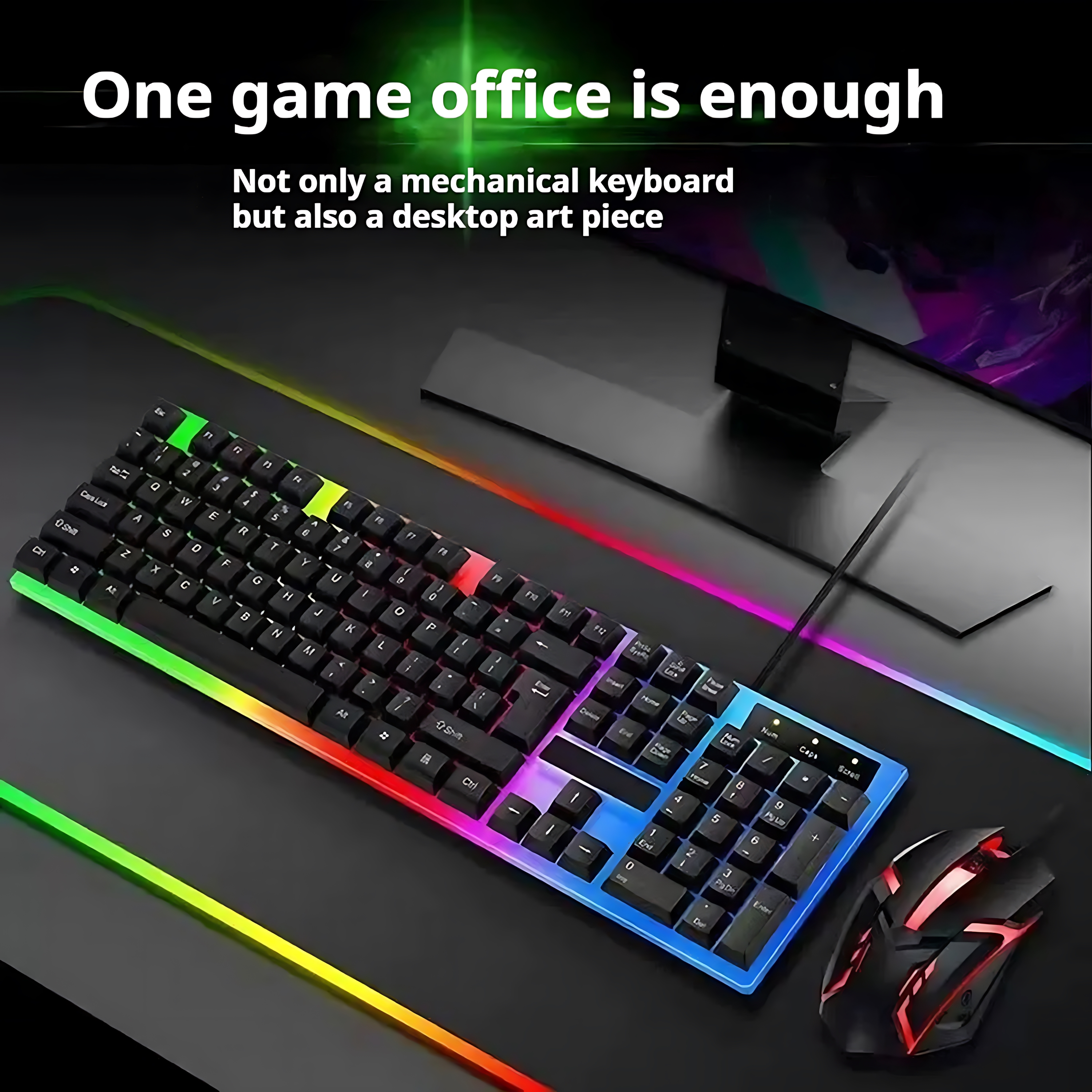 Rainbow Backlit Wired Keyboard - Gaming Keyboard Mouse Combo บทวิจารณ์และราคา