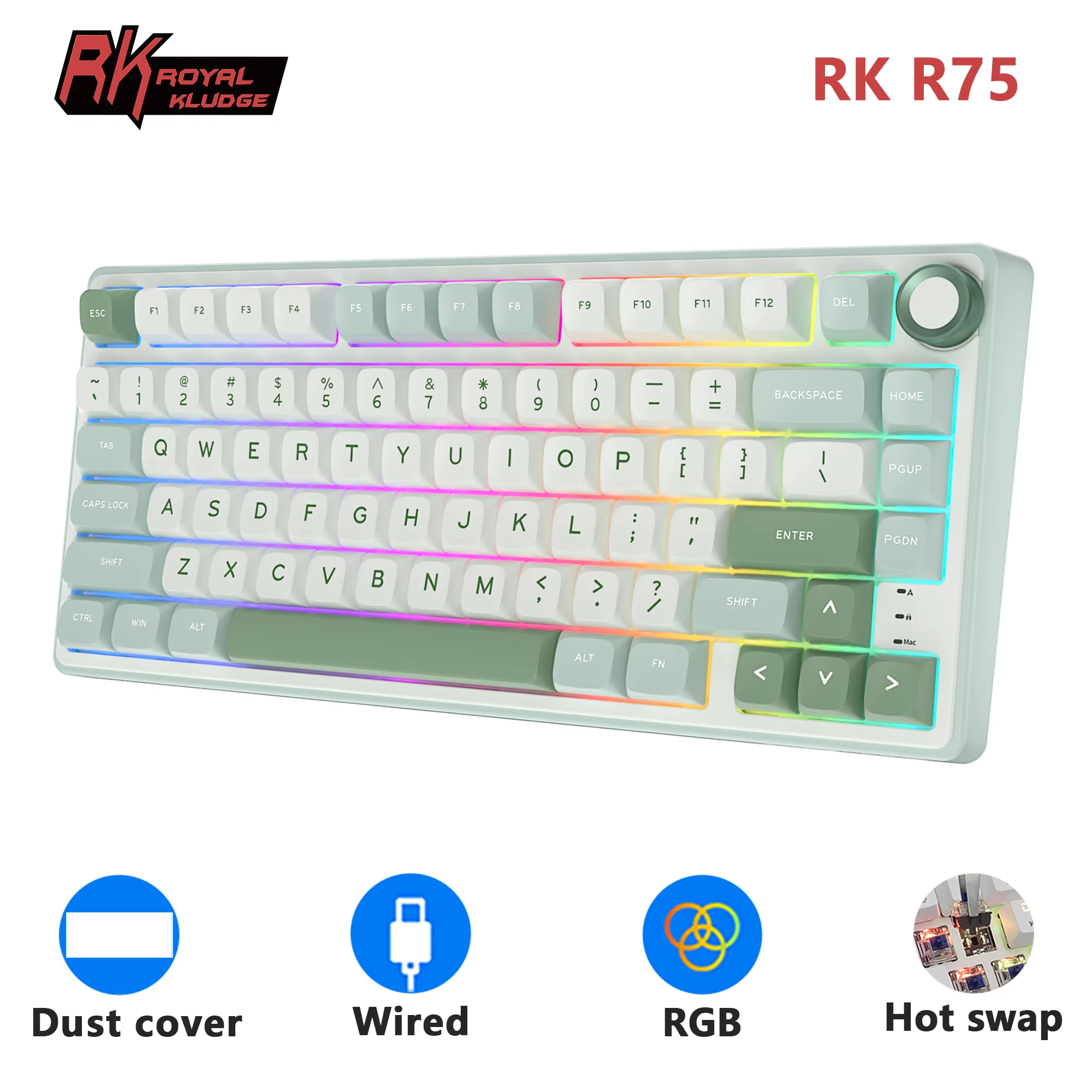 RK Royal Kludge R75 Gasket Wir - Gaming Keyboard Bundle บทวิจารณ์และราคา