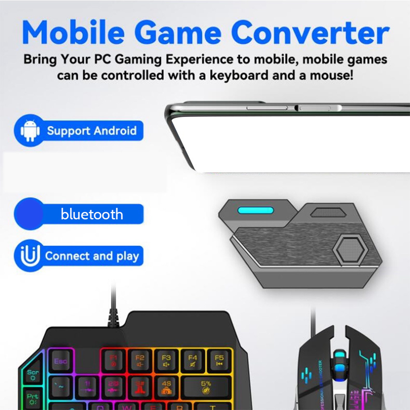 T36C Gamepad Mobile For PUBG C - Gaming Keyboard And Mouse Converter For Mobile บทวิจารณ์และราคา