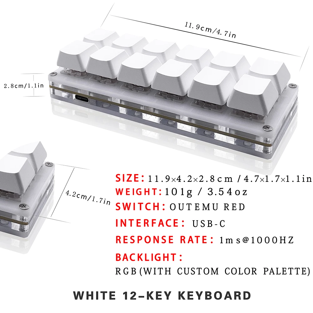 12 Keys Mini Game Mechanical G - Gaming Keyboard 1 Hand บทวิจารณ์และราคา