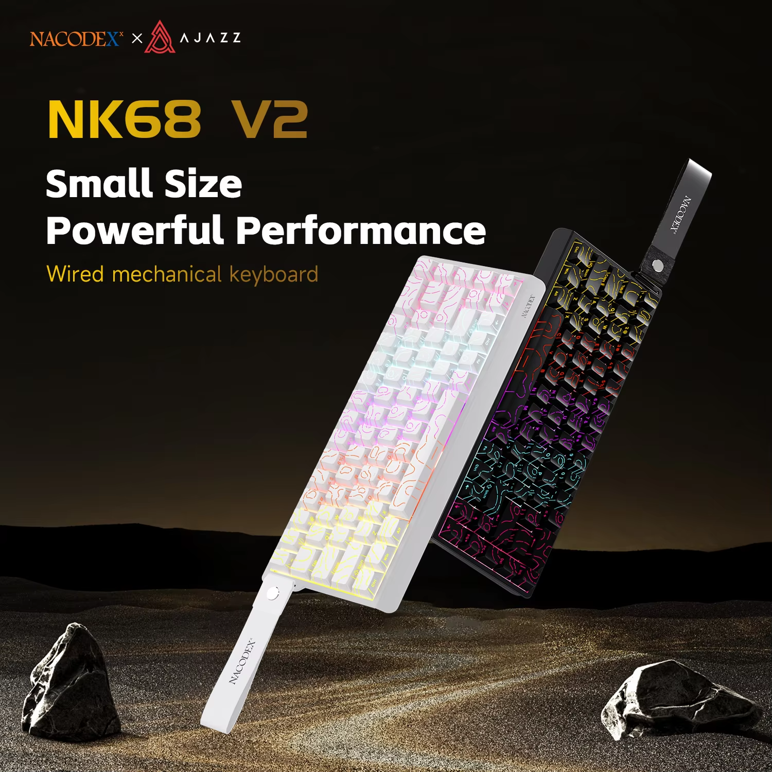 AJAZZ NK68V2 Single-Mode Wired - Gaming Keyboard Blue Switches บทวิจารณ์และราคา