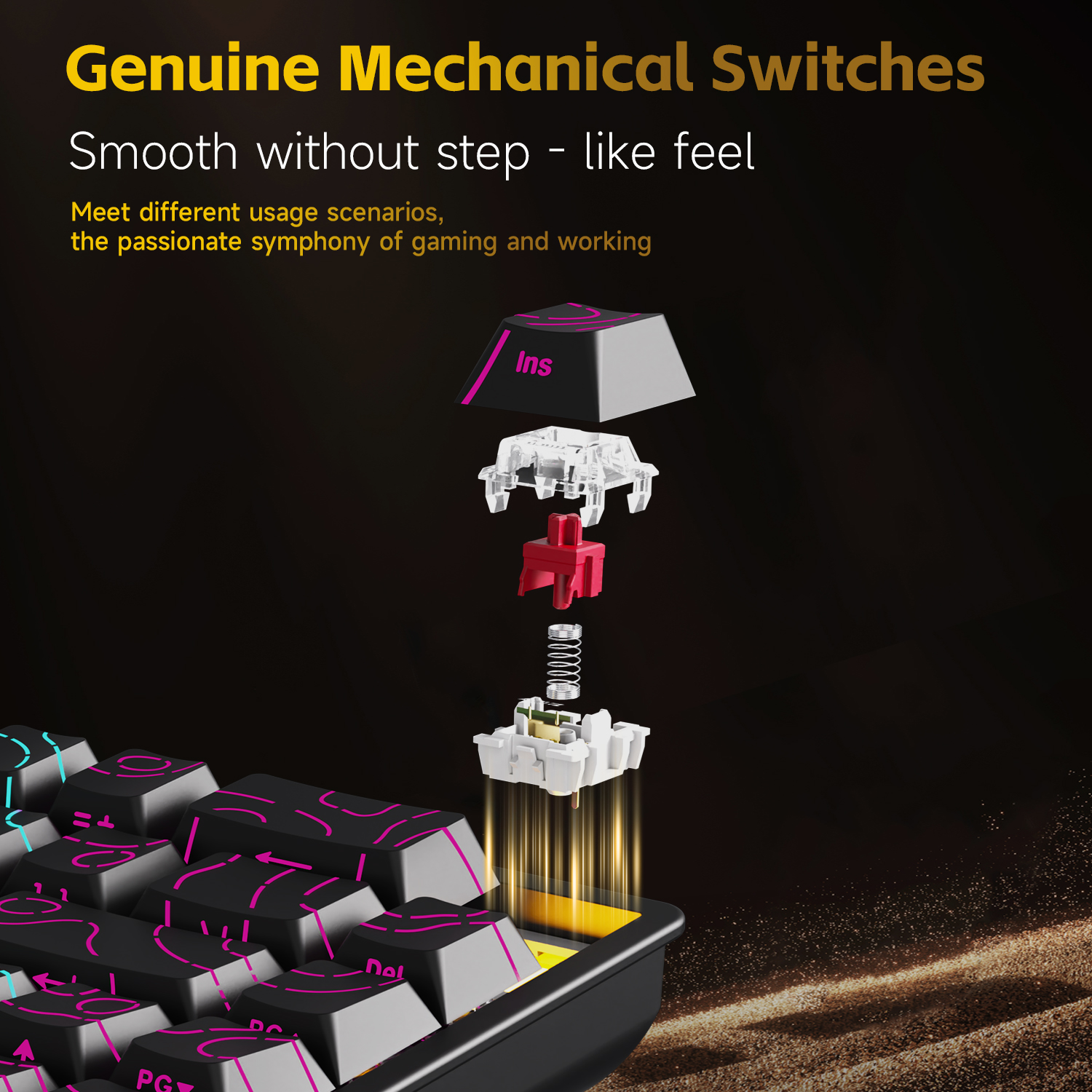 AJAZZ NK68V2 Single-Mode Wired - Gaming Keyboard Blue Switches บทวิจารณ์และราคา