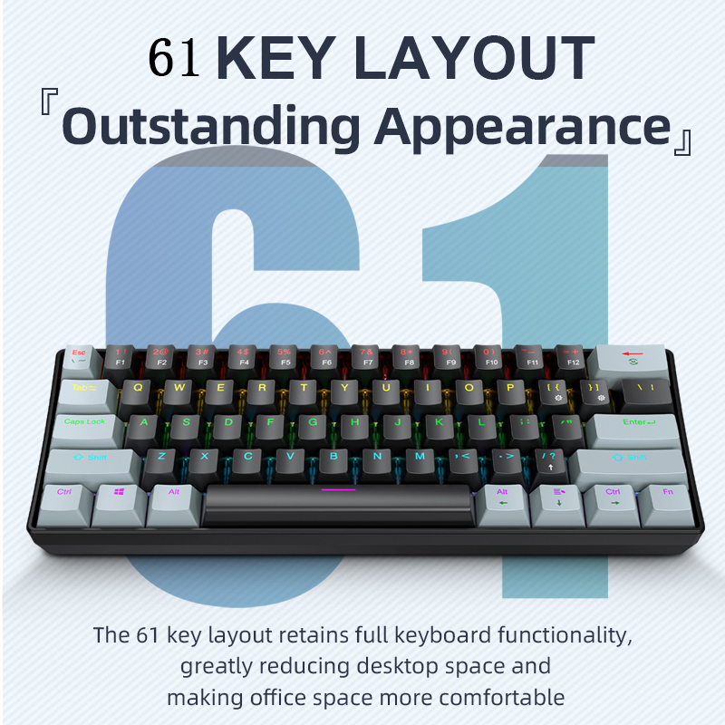 K61 Wired Mechanical Gaming Ke - Gaming Keyboard He บทวิจารณ์และราคา