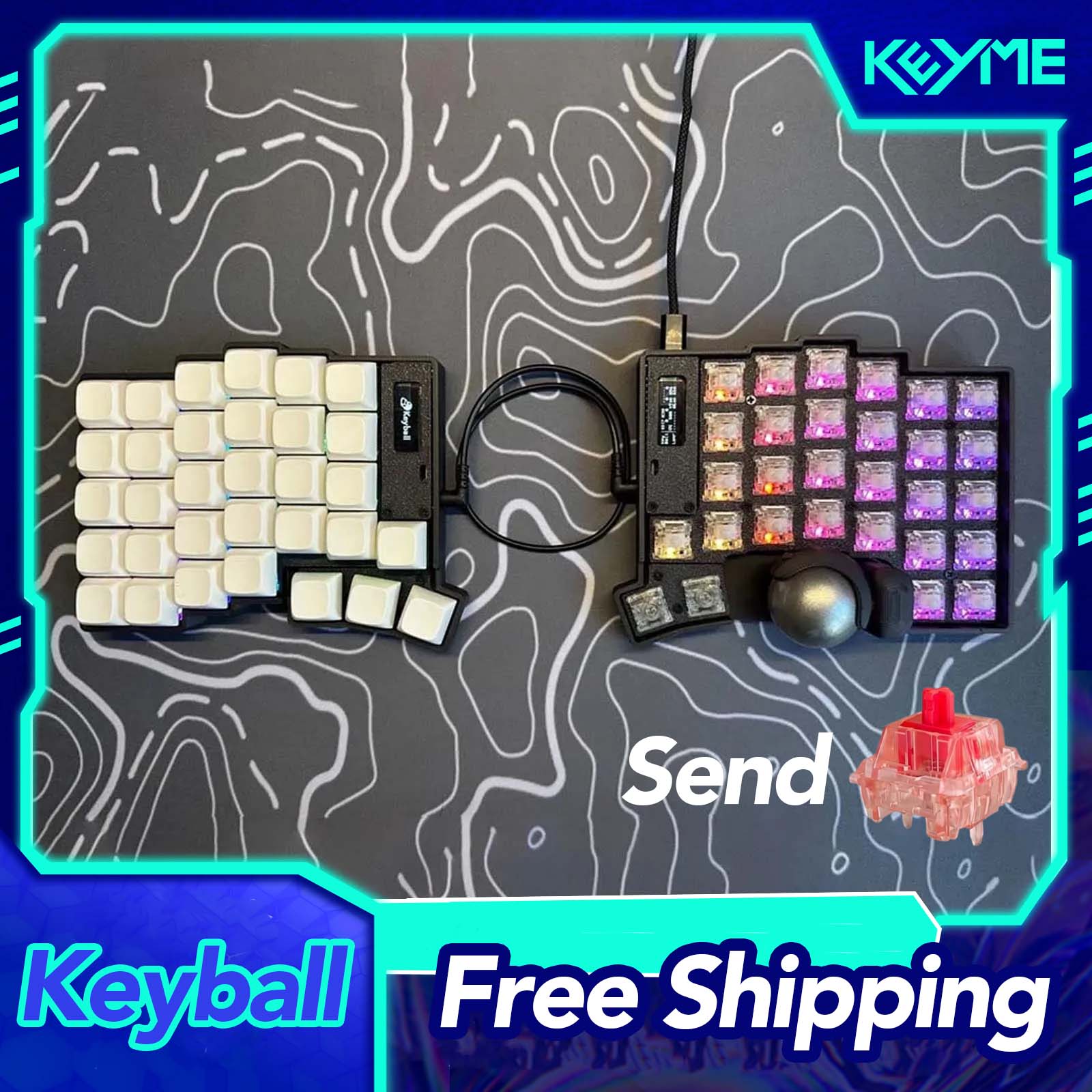 Keyball 39/44/61 Split Keyboar - Gaming Keyboard Bundle บทวิจารณ์และราคา