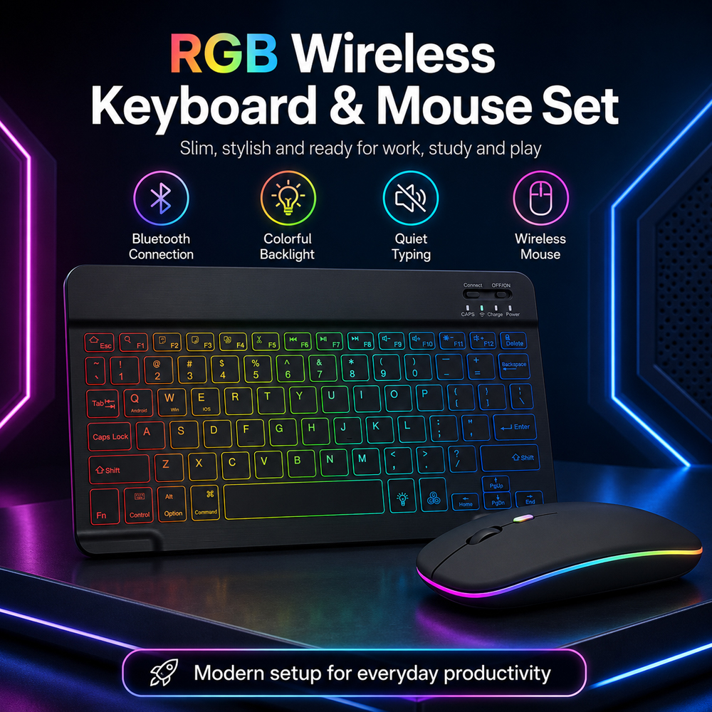 New Ultra Slim Portable 7 Colo - Gaming Keyboard Wireless บทวิจารณ์และราคา