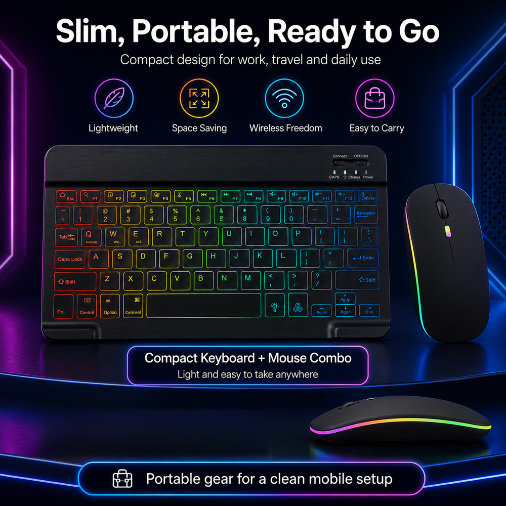 New Ultra Slim Portable 7 Colo - Gaming Keyboard Wireless บทวิจารณ์และราคา