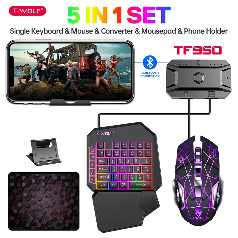 T-Wolf Tf950 5 In 1 One Handed - Gaming Keyboard 1 Hand บทวิจารณ์และราคา