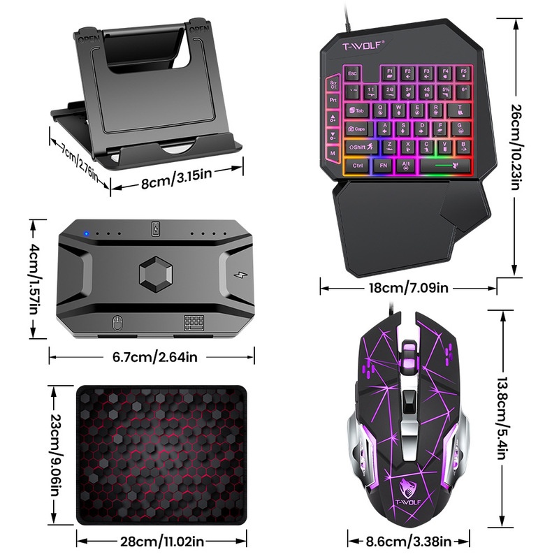 T-Wolf Tf950 5 In 1 One Handed - Gaming Keyboard 1 Hand บทวิจารณ์และราคา