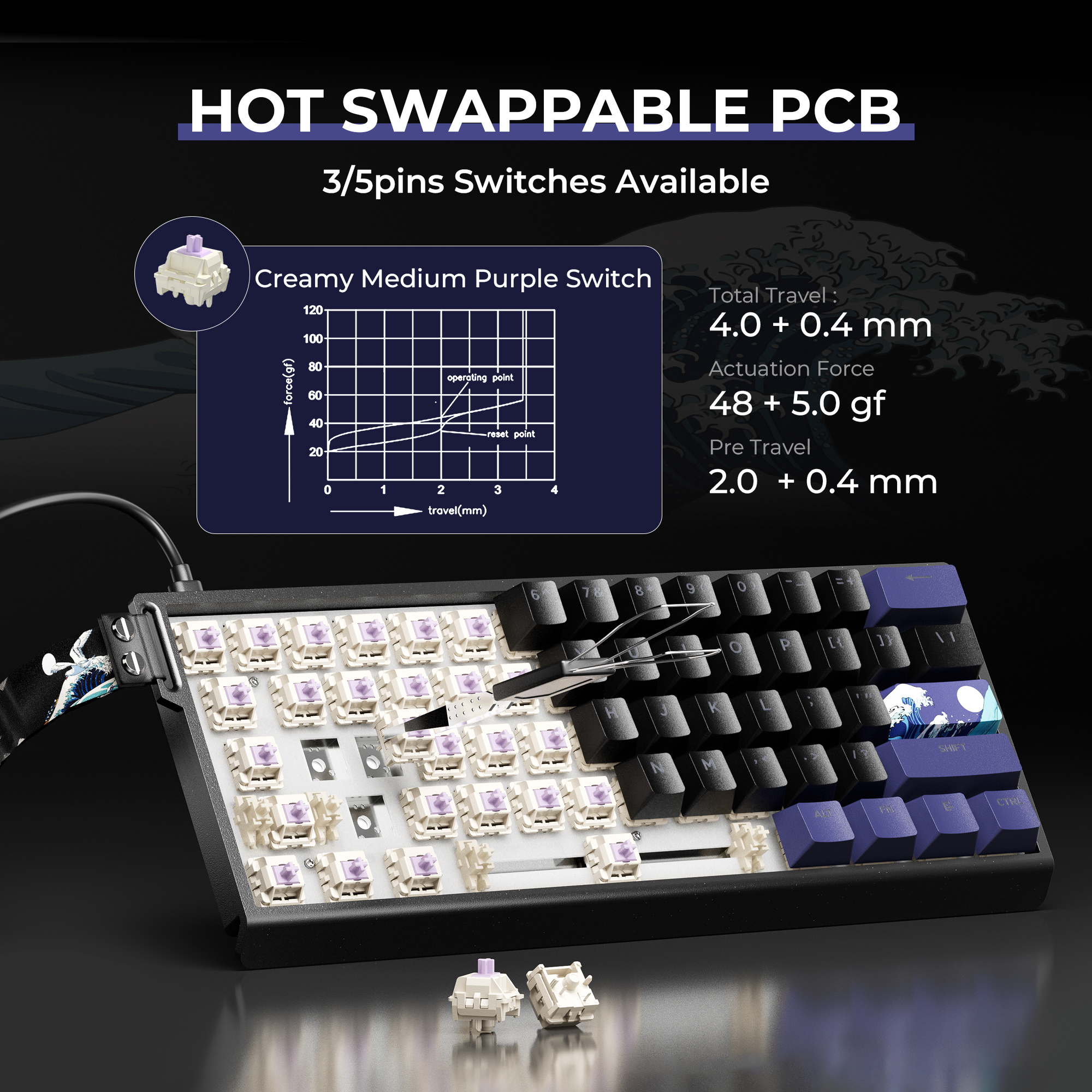 XVX H61 Wired Aluminum Mechani - Gaming Keyboard Blue Switches บทวิจารณ์และราคา
