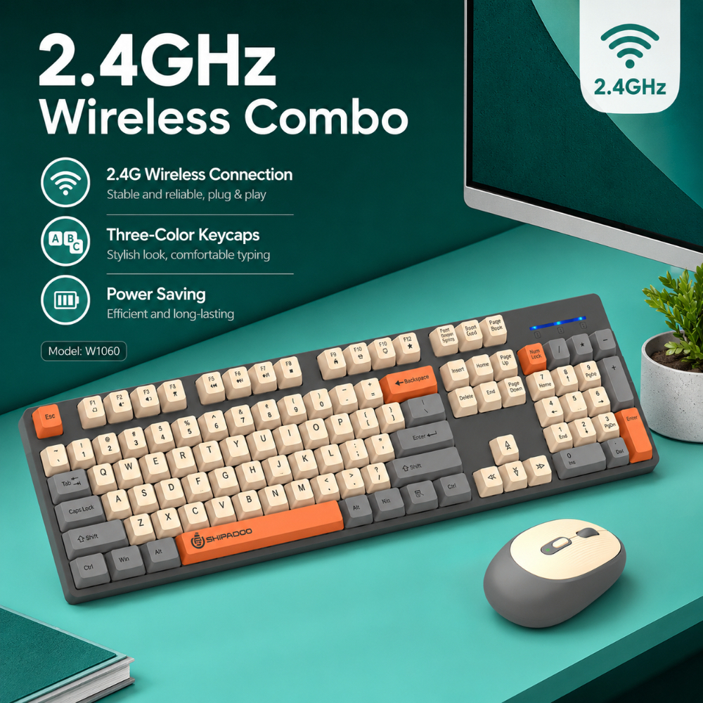 SHIPADOO W1060 2.4G Wireless G - Gaming Keyboard Bundle บทวิจารณ์และราคา