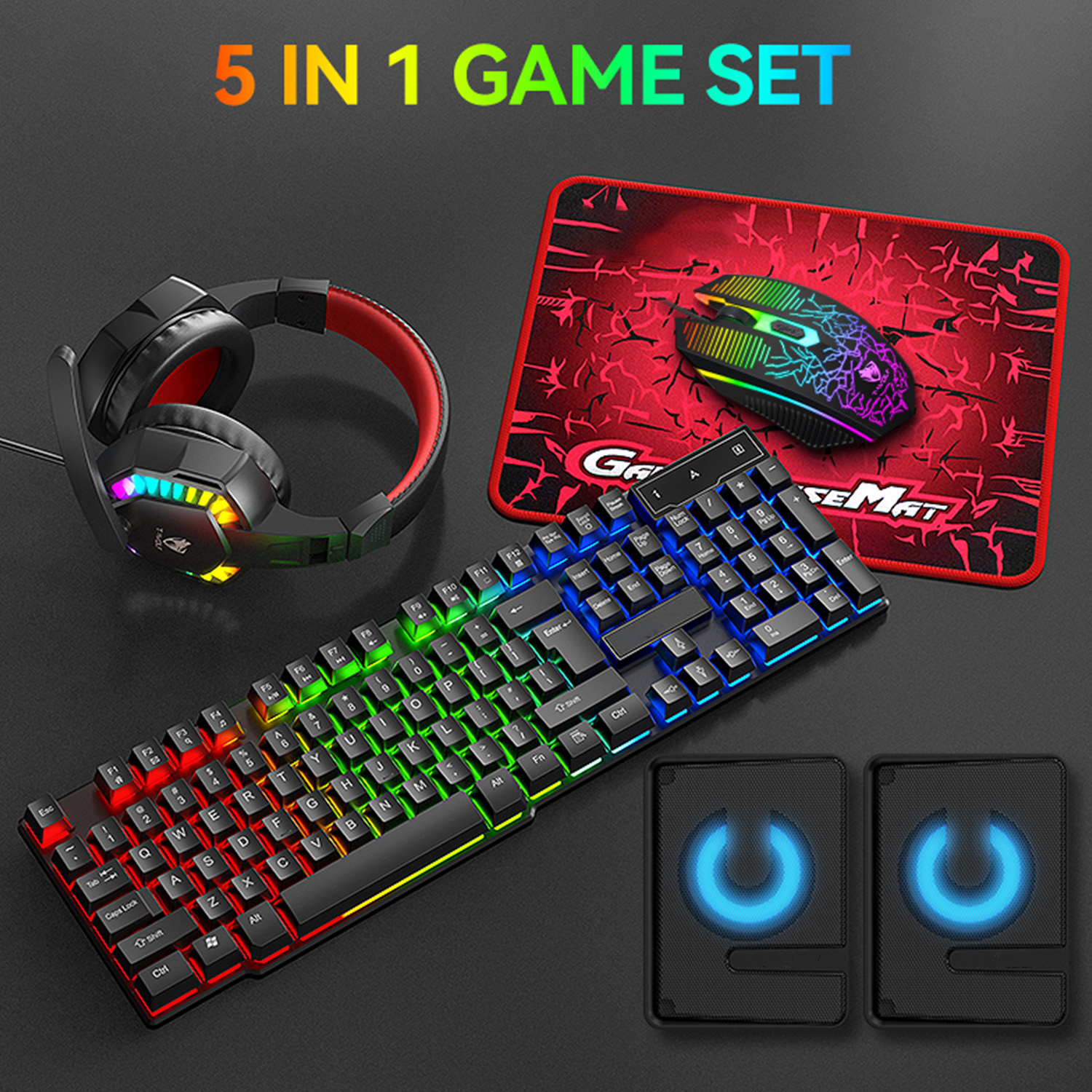5-in-1 Set Gaming Combo Keyboa - Gaming Keyboard Mouse Combo บทวิจารณ์และราคา