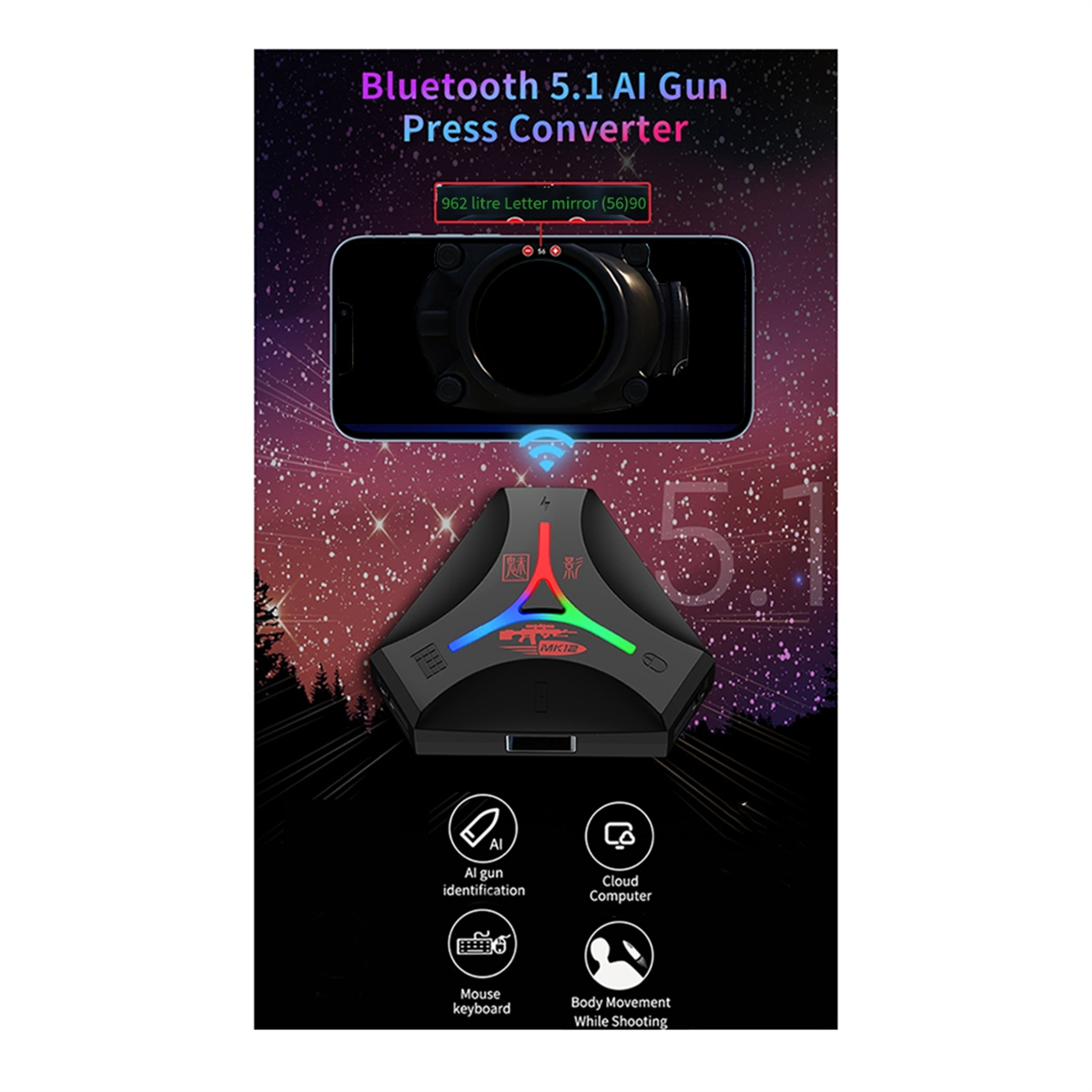 MK12 Plug and Paly Gamepad PUB - Gaming Keyboard And Mouse Converter For Mobile บทวิจารณ์และราคา