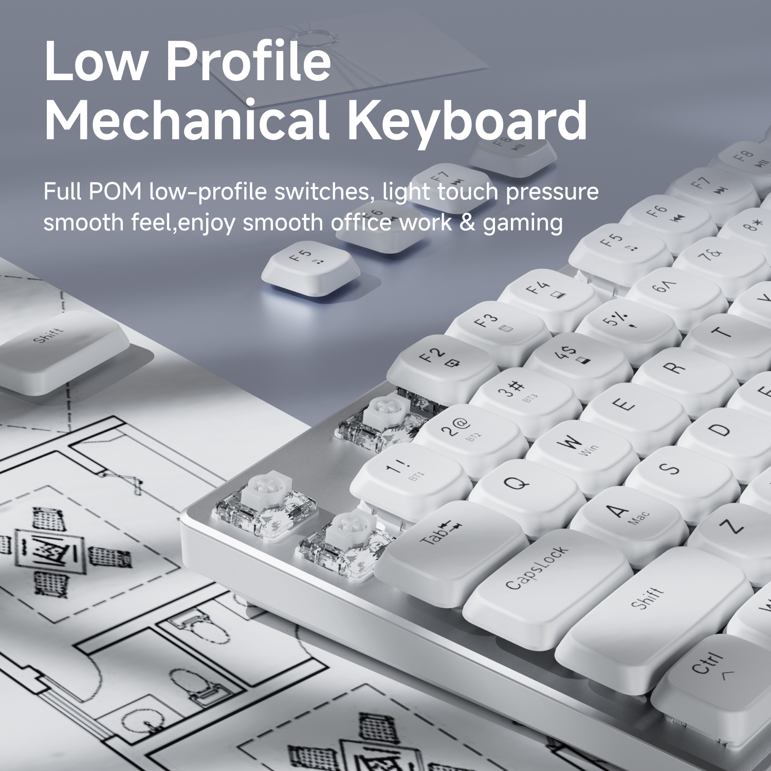 EWEADN Wireless Low-Profile Me - Gaming Keyboard Mechanical บทวิจารณ์และราคา