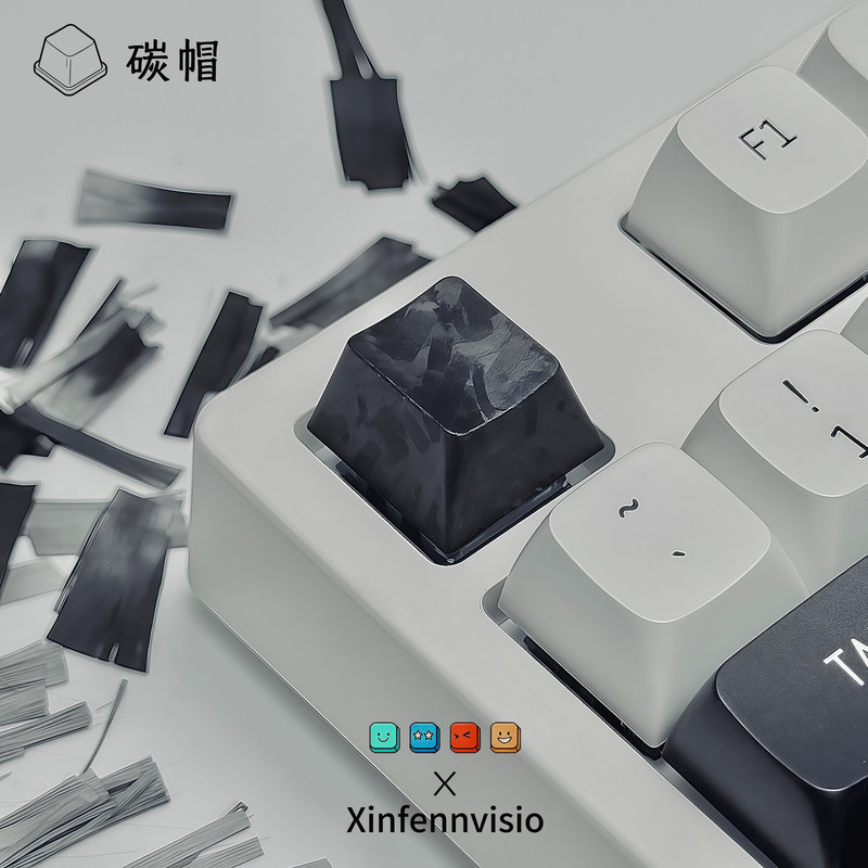 Black Carbon Fiber Keycaps 1pc - Keyboard Gaming Black บทวิจารณ์และราคา