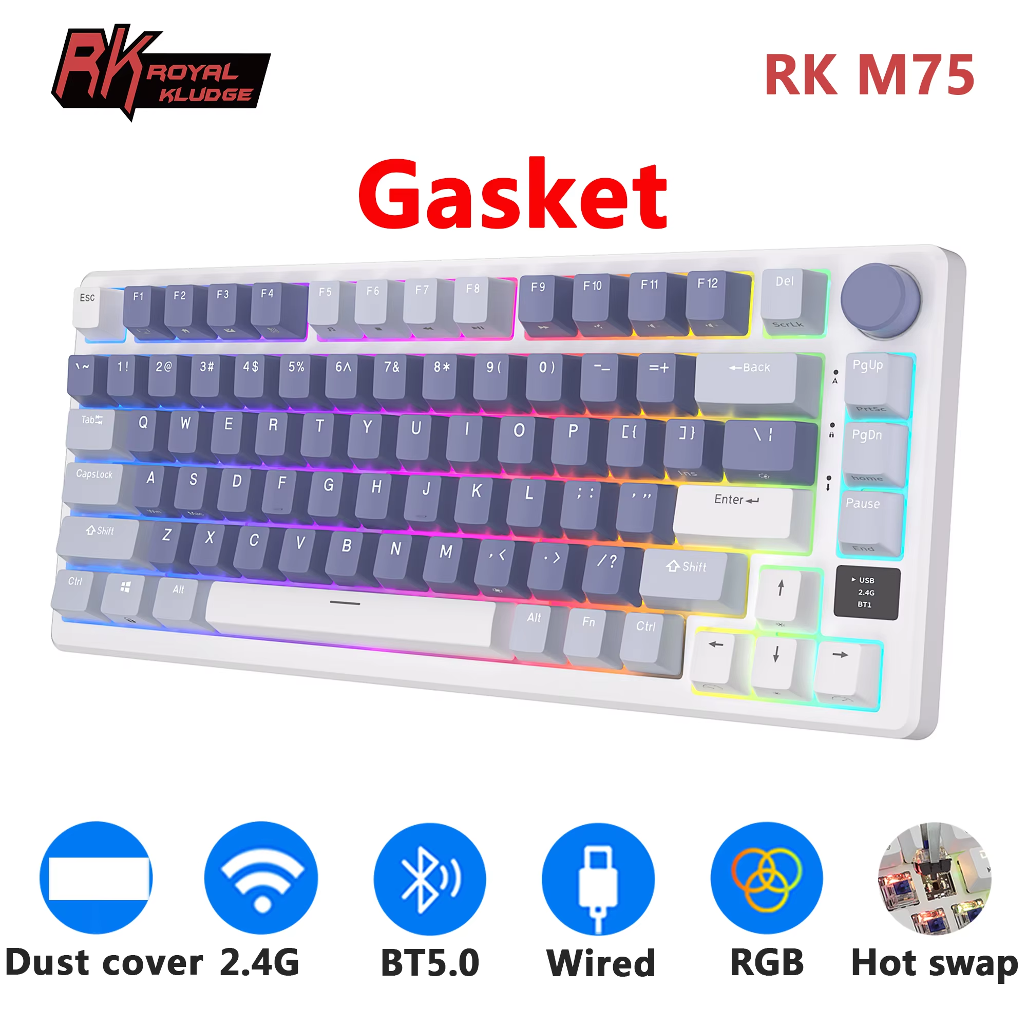 RK ROYAL KLUDGE M75 2.4G Wirel - Gaming Keyboard Bundle บทวิจารณ์และราคา