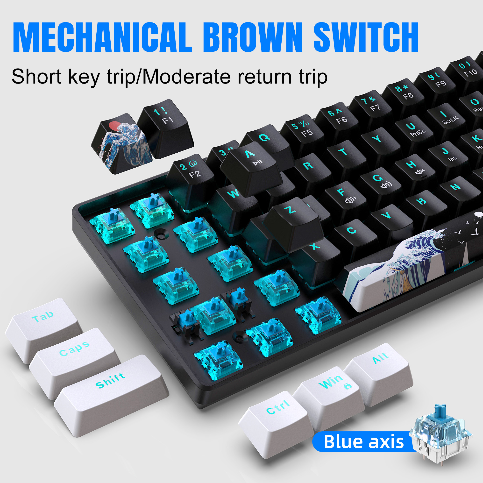 60% Mechanical Keyboard, Gamin - Gaming Keyboard Blue Switches บทวิจารณ์และราคา