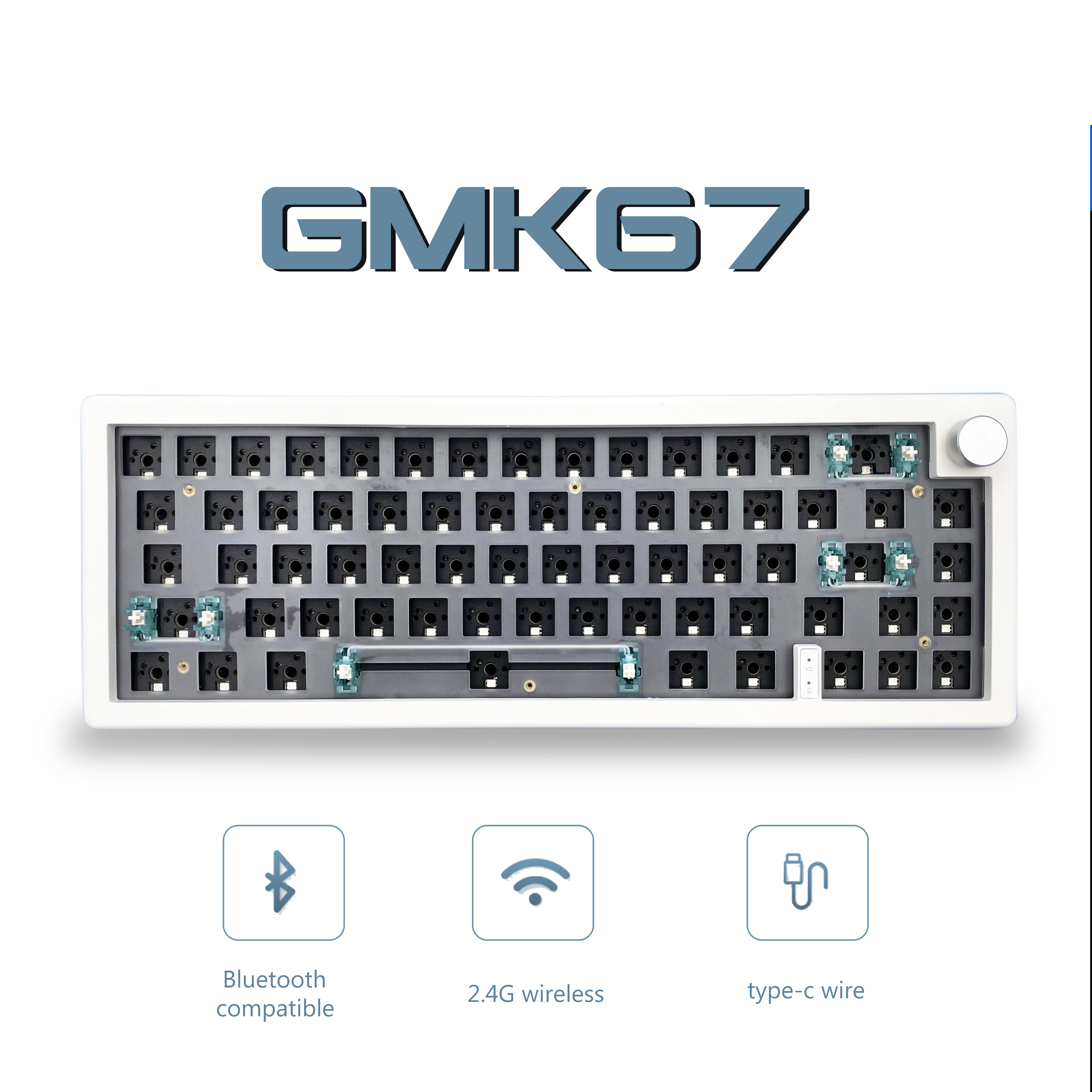 GMK67 65% Gasket Bluetooth 2.4 - Gaming Keyboard Blue Switches บทวิจารณ์และราคา