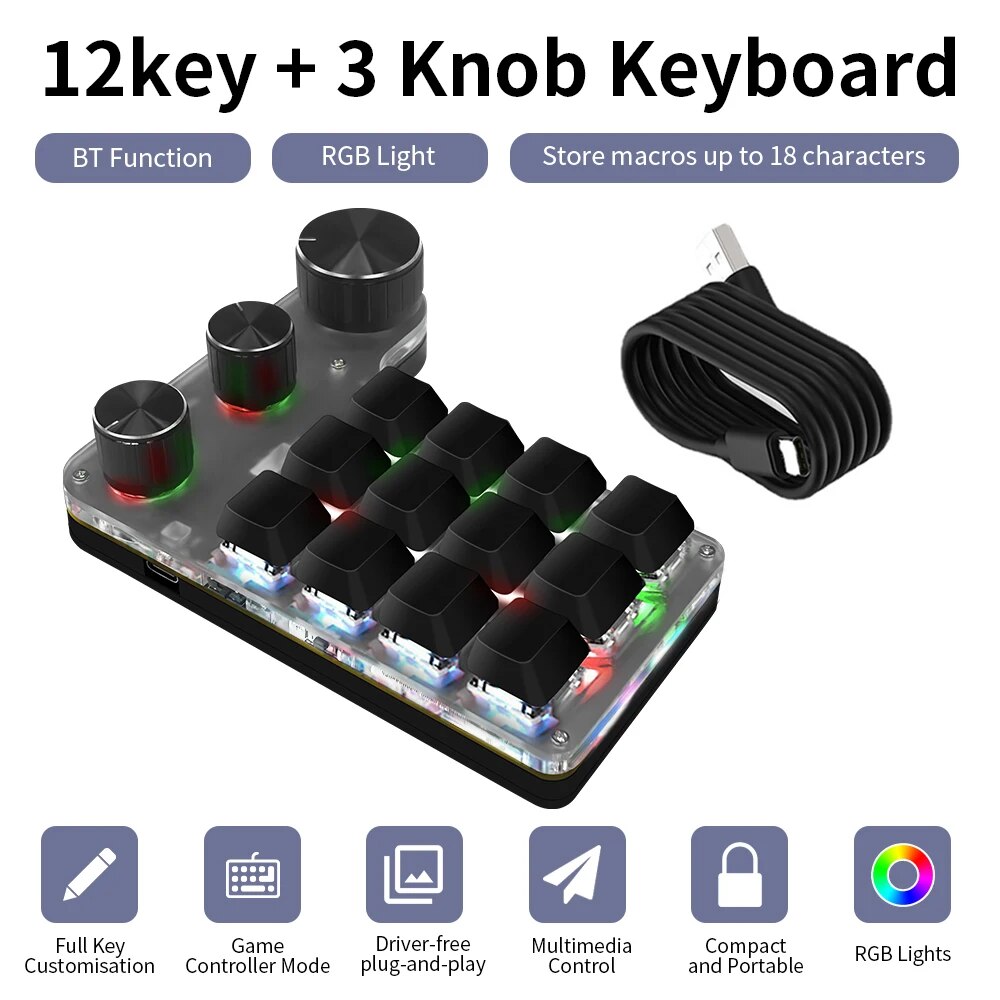 Bluetooth Programming Macro Cu - Gaming Keyboard Mini Mechanical บทวิจารณ์และราคา