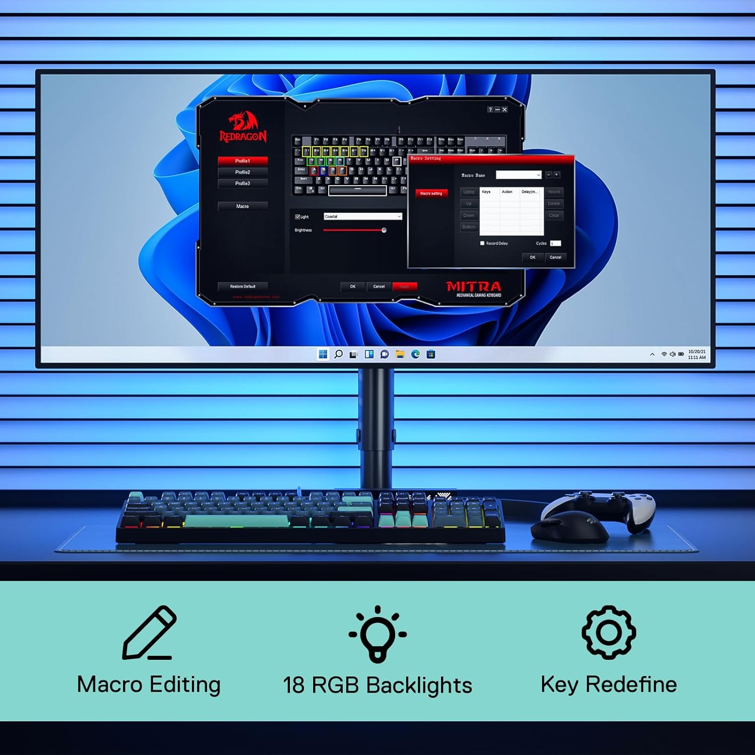 Redragon K582 SE Wired RGB 104 - Gaming Keyboard Blue Switches บทวิจารณ์และราคา