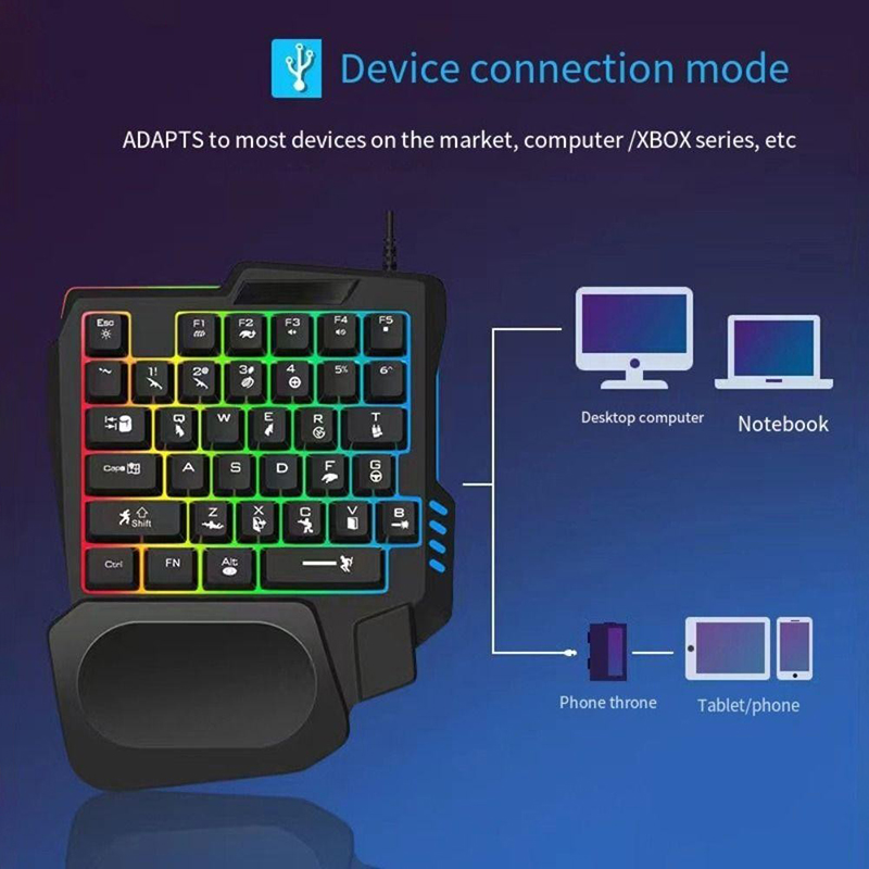 RGB Gaming Keyboard Single Han - Gaming Keyboard 1 Hand บทวิจารณ์และราคา