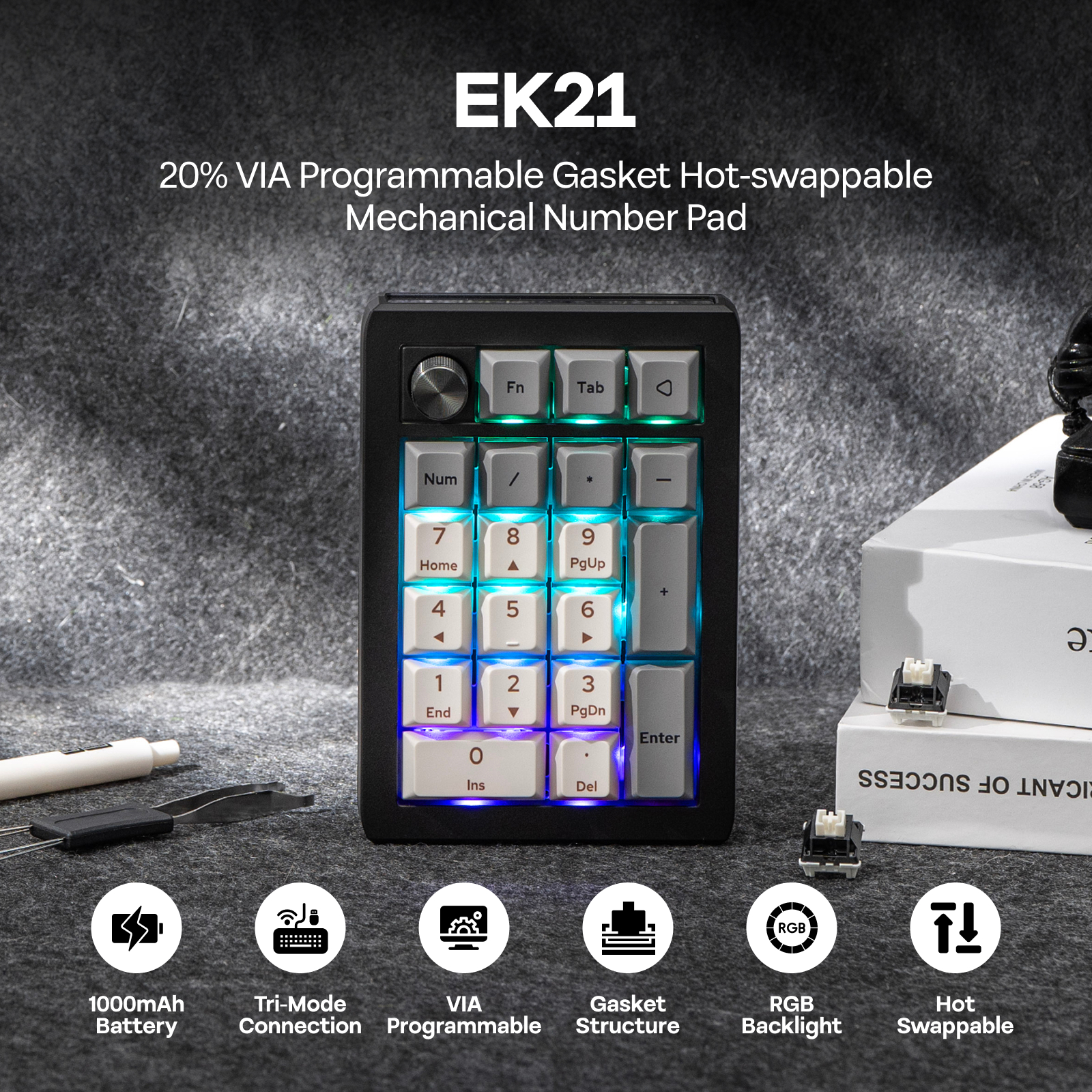 EPOMAKER EK21 VIA 20% Gasket W - Gaming Keyboard Mini Mechanical บทวิจารณ์และราคา