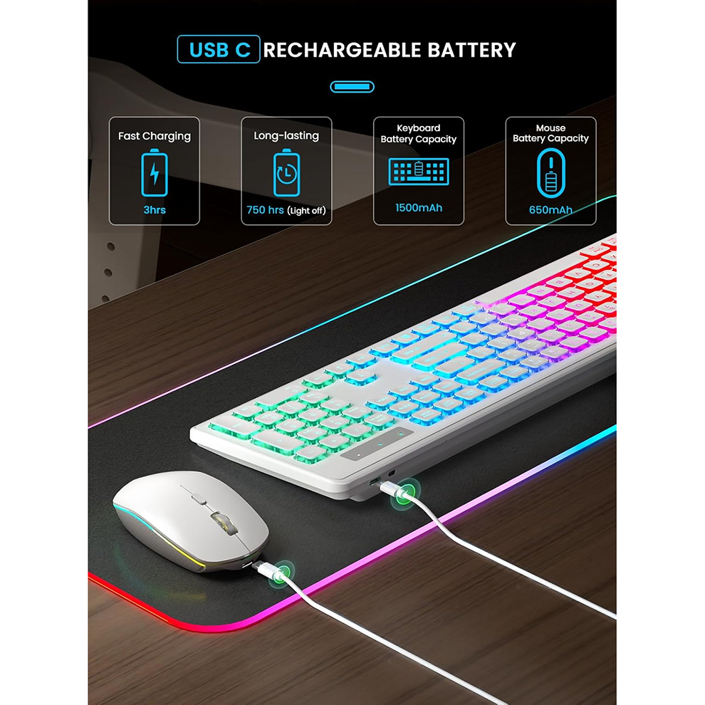 Backlit Wireless Keyboard and  - Gaming Keyboard Mouse Combo บทวิจารณ์และราคา