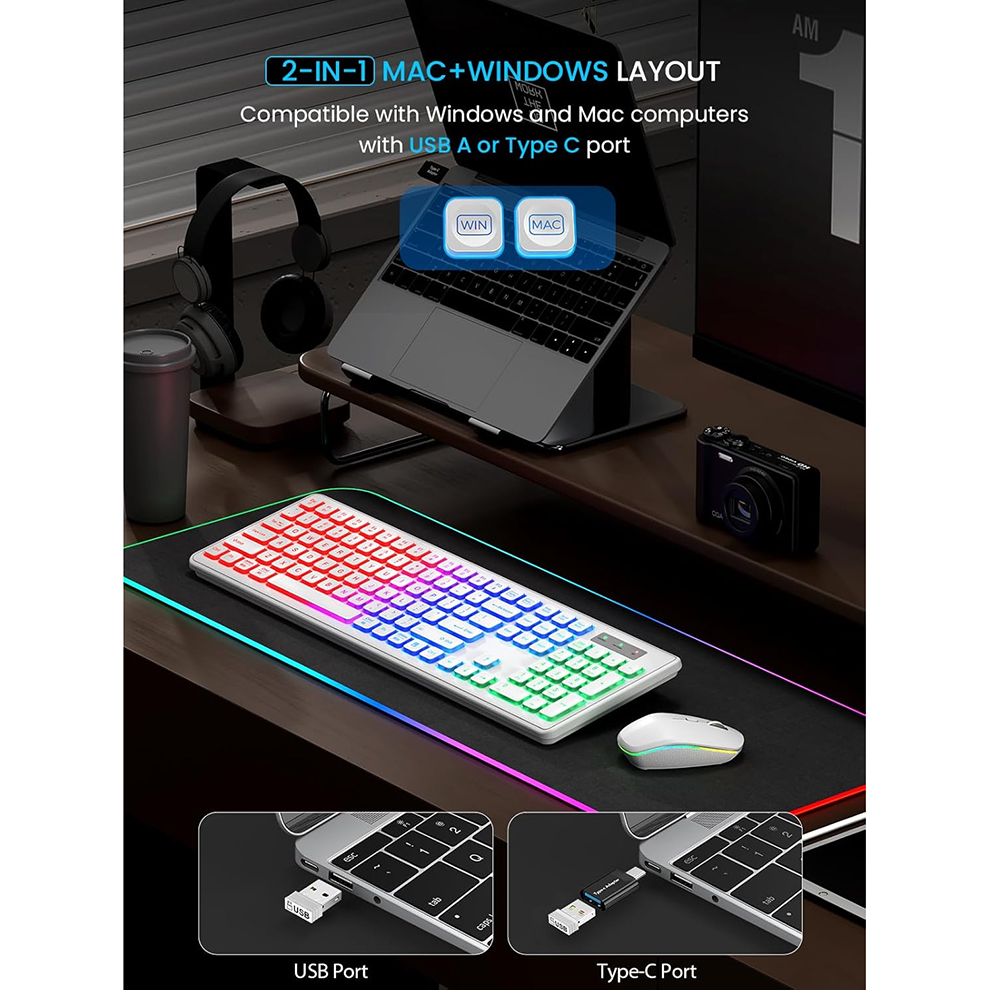 Backlit Wireless Keyboard and  - Gaming Keyboard Mouse Combo บทวิจารณ์และราคา