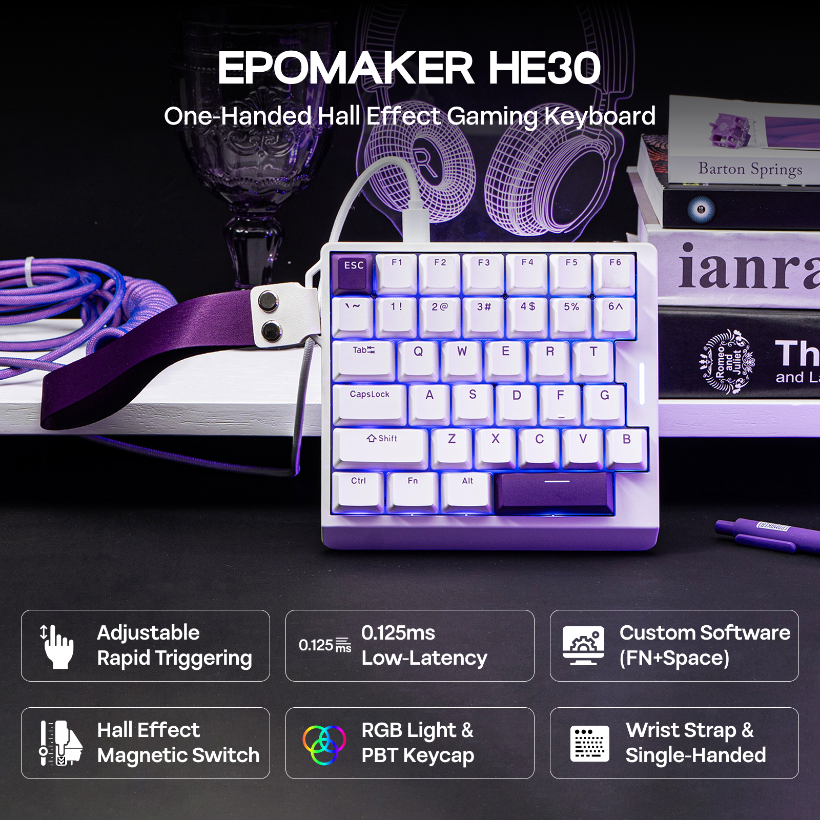  EPOMAKER HE30 One-Handed 36- - Gaming Keyboard 1 Hand บทวิจารณ์และราคา